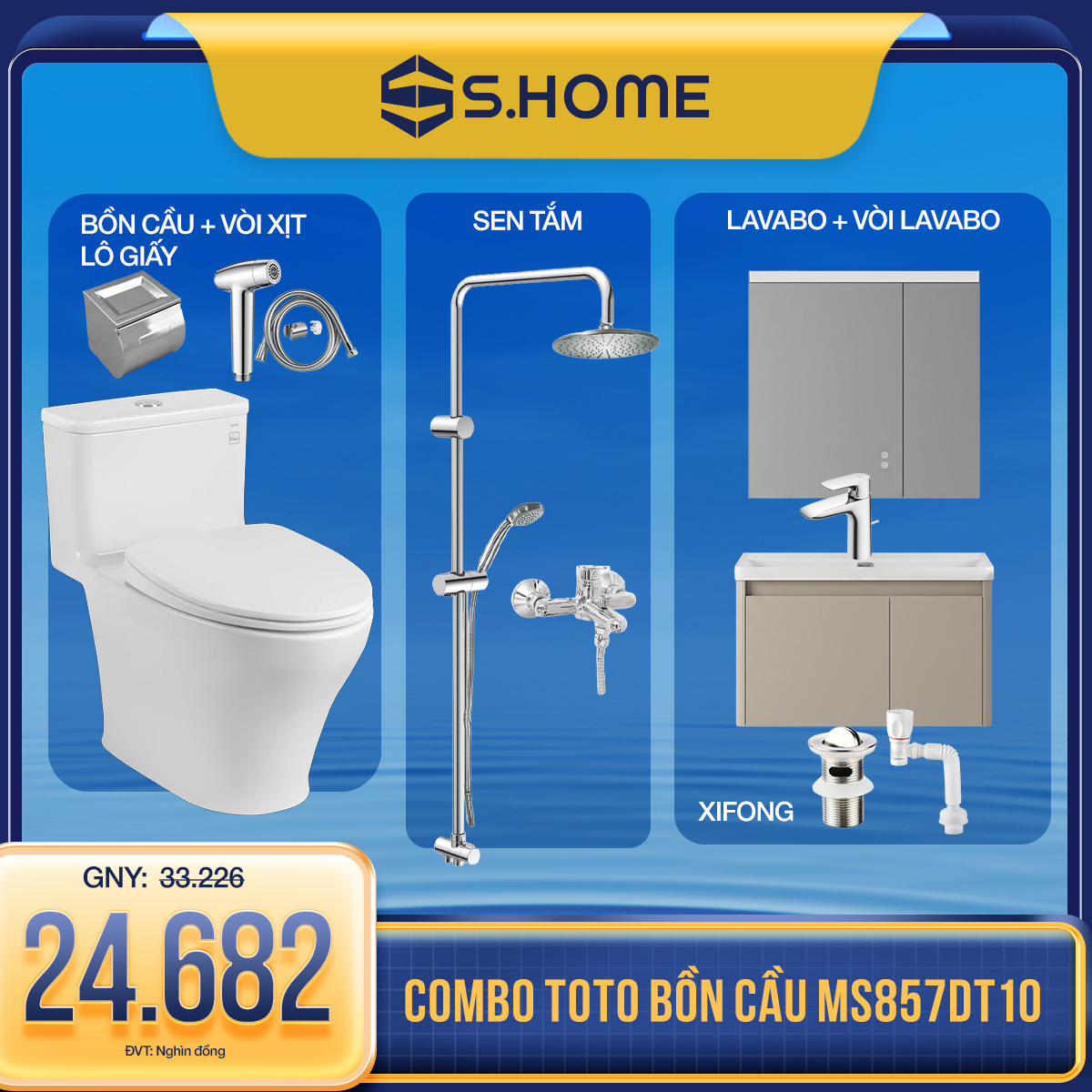COMBO TOTO CÓ TỦ MORRIS